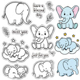 Custom PVC Plastic Clear Stamps, for DIY Scrapbooking, Photo Album Decorative, Cards Making, Stamp Sheets, Film Frame, Elephant, 160x110x3mm