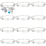 12Pcs Adjustable 304 Stainless Steel Expandable Bangle Making, Stainless Steel Color, 0.15~0.85cm, Inner Diameter: 2-3/8 inch(6.05cm)