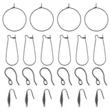 DIY Earrings Making Finding Kit, Including 304 Stainless Steel Hoop Earring & Earring Hooks, Electrophoresis Black, 24Pcs/box