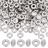 200Pcs 304 Stainless Steel Spacer Beads, Flat Round, Stainless Steel Color, 8x2mm, Hole: 3.5mm