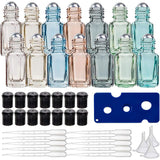 DIY Kit, with Glass Essential Oil Empty Bottle, Plastic Bottle Openers, Plastic Dropper and Funnel Hopper, Mixed Color