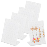 72-Hole Acrylic Slant Back Earring Display Stands, Rectangle Jewelry Organizer Holder for Earring Storage, White, 8x4.7x11.6cm, Hole: 1.6mm