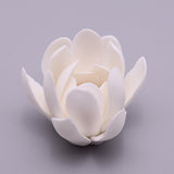 Lotus Porcelain Incense Holder, Home Display Decorations, White, 4.7x5.2x5.2cm, Hole: 2.1mm