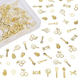 Alloy Cabochons, Epoxy Resin Supplies Filling Accessories, for Resin Jewelry Making, Mixed Shapes, Golden, 160pcs/box