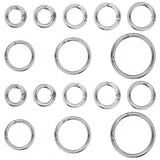 16Pcs 8 Styles Alloy Spring Gate Rings, for Handbag Ornaments Decoration, Ring, Platinum, 17~61.6x3.5~5mm, Hole: 10~50mm, 2pcs/style