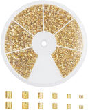 Brass Crimp Beads Sets, Golden, 1.5~2.5mm, Hole: 1~2mm; about 3060pcs/box