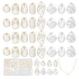 64Pcs 8 Styles ABS Plastic Imitation Pearl Beads, Mixed Shapes, Mixed Color, 6~16x9~14.5x4~10mm, Hole: 1.2~1.8mm, 8pcs/style