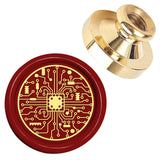 Golden Tone Wax Seal Brass Stamp Head, for Wax Seal Stamp, Mechanical Chips, 24x14.5mm