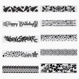 10Pcs 10 Styles Transparent Clear Plastic Embossing Template Folders, For DIY Scrapbooking/Photo Album Decorative/Embossed Paper, Stamp Sheets, Mixed Patterns, 3x15cm, 1pc/style