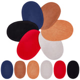 6 Pairs 6 Colors PU Leather Sew on Repair Patches, Faux Suede Elbow Knee Patches, for Sweatshirt Loose T Shirt Jeans, Oval, Mixed Color, 138x92x0.5mm, Hole: 1mm, 1 pair/color