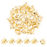 20Pcs 304 Stainless Steel Charms, Elephant, Golden, 14.3x15x5.2mm, Hole: 1mm