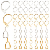 DIY Jewelry Making Finding Kit, Including Brass Leverabck Earring Findings, with Horizontal Loops, Ice Pick pinch Bails, Mixed Color, 56Pcs/box