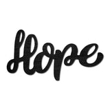 Laser Cut Basswood Wall Sculpture, for Home Decoration Kitchen Supplies, Word Hope, Black, 117x222x5mm