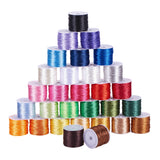 Nylon Thread, for Jewelry Making, Mixed Color, 1.5mm, about 15m/roll, 30colors, 1roll/color, 30rolls/set
