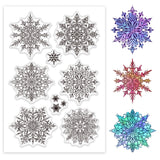 Custom Summer Theme PVC Plastic Clear Stamps, for DIY Scrapbooking, Photo Album Decorative, Cards Making, Snowflake, 160x110mm