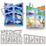 Fishing Theme Carbon Steel Cutting Dies Stencils, for DIY Scrapbooking, Photo Album, Decorative Embossing Paper Card, Fish, 72~104x160x0.8mm, 2pcs/set