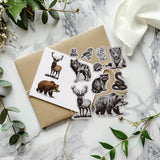 Rubber Clear Stamps, for Card Making Decoration DIY Scrapbooking, Animals, 22x18x0.8cm