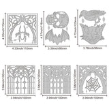 Halloween Gothic Carbon Steel Cutting Dies Stencils, for DIY Scrapbooking, Photo Album, Decorative Embossing Paper Card, Mixed Shapes, 110~120x86~110mm, 6pcs/set