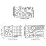 Football Theme Carbon Steel Cutting Dies Stencils, for DIY Scrapbooking, Photo Album, Decorative Embossing Paper Card, 88~101x150~153x0.8mm, 3pcs/set