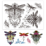 Custom Summer Theme PVC Plastic Clear Stamps, for DIY Scrapbooking, Photo Album Decorative, Cards Making, Dragonfly, 160x110mm