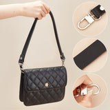 Cowhide Leather Bag Handles, with Alloy Swivel Clasps, for Bag Replacement Accessories, Black, 54x1.85x1.35cm