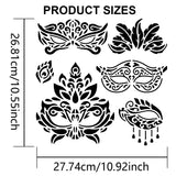 1Pc PET Hollow Out Drawing Painting Stencils, with 1Pc Art Paint Brushes, for DIY Scrapbook, Photo Album, Mask, 300x300mm