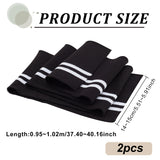 2Pcs 95% Cotton & 5% Elastic Fiber Ribbing Fabric for Cuffs, Waistbands Neckline Collar Trim, Stripe Pattern Knitted Hem, Quilting Cloth, Black, 950~1020x140~150x2mm