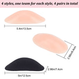 4 Pairs 4 Style Detachable Sponge Shoulder Pads, Anti-Slip Silicone Insert Shoulder Push-Up Pads, Invisible Reusable Shoulder Enhancer, Mixed Color, 125~135x64~74x3~6mm, 1pair/style