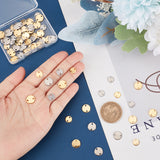 80pcs 4 styles 201 Stainless Steel Connector Charms, Flat Round, Golden & Stainless Steel Color, 8~10x1mm, Hole: 1.4mm, 20pcs/style