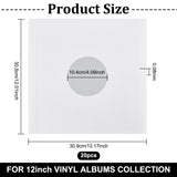 Inner Record Sleeves Acid Free Protection Covers, for 12inch Vinyl Albums Collection, White, 309x305x0.08mm, 20pcs/bag