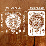 Plastic Drawing Painting Stencils Templates, for Painting on Scrapbook Fabric Tiles Floor Furniture Wood, Rectangle, Owl, 29.7x21cm