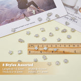 310Pcs 8 Style CCB Plastic Beads, for DIY Jewelry Making, Elephant & Tortoise & Flower, Platinum, 8~12.5x8~10x3.5~4.5mm, Hole: 1.4~1.8mm, 310pcs