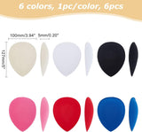 6Pcs 6 Colors EVA Cloth Teardrop Fascinator Hat Base for Millinery, Mixed Color, 127x100x5mm, 1pc/color