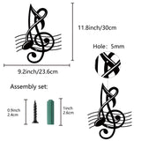 Iron Wall Signs, Metal Art Wall Decoration, for Living Room, Home, Office, Garden, Kitchen, Hotel, Balcony, Musical Note Pattern, 300x236x1mm, Hole: 5mm