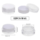 6Pcs Plastic Loose Diamond Boxes, Flat Round with Sponge Inside, for Jewelry Cabochons Displays, White, 3x1.5cm