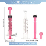 18Pcs 6 Colors Plastic Disposable Measurement Syringe with Cap, for Scientific Labs, Liquid Dispensing, Pet and Party Supplies, Mixed Color, 90x27.5x16mm, Capacity: 5ml, 3pcs/color