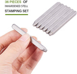 Iron Seal Stamps, Including Letter A~Z, Number 0~8 and Ampersand, Black, 60x6mm, Letter & Number: 5mm, 36pcs/box