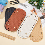 4Pcs 4 Colors Oval Imitation Leather Crochet Bag Bottom, Pad Bag Cushion Bases, for DIY Bag Accessories, Mixed Color, 22x10cm, 4 color, 1pc/color, 4pcs