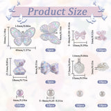 DIY Jewelry Making Finding Kit, Including Plastic Imitation Pearl Leaf & Butterfly Pendants, Plastic Round Beads, Resin Bowknot & Plastic Bear Cabochons, Mixed Color