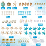 DIY Natural Shell Ocean Theme Stackable Bracelets Set Making Kit, Natural & Synthetic Mixed Gemstone Stretch Bracelets, 2x4x4.5mm, Hole: 0.7mm