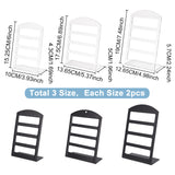 6Pcs 6 Styles 4-Tier PP Plastic Slant Back Earring Organizer Display Stands, Rectangle, Mixed Color, 10~13.65x4.3~5.7x15.2~19cm, Hole: 1.4mm, 1pc/style