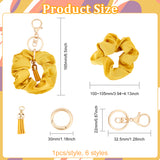 1 Set Cloth Elastic Scrunchie/Scrunchy Hair Ties Keychain, with Faux Suede Tassel Pendant, for Woman Bag Car Decoration Keychain, Mixed Color, 16.5cm
