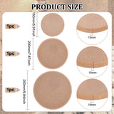 3Pcs 3 Style Round Pottery Tools Ceramic Plate Forming Mold, Wooden Density Plate Printing Blank Stripping Mud Plate for Ceramic Project Work, Tan, 150~250x15mm, 1pc/style