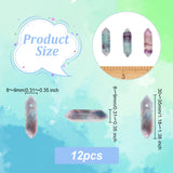 Natural Amethyst Double Terminal Pointed Pendants, Faceted Bullet Charm, 30~35x8~9x8~9mm, Hole: 1.4mm, 12pcs/box