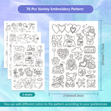 4 Sheets 11.6x8.2 Inch Stick and Stitch Embroidery Patterns, Non-woven Fabrics Water Soluble Embroidery Stabilizers, Heart, 297x210mmm