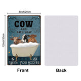Vintage Metal Tin Sign, Iron Wall Decor for Bars, Restaurants, Cafes Pubs, Rectangle, Cow Pattern, 300x200x0.5mm