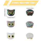 12Pcs 3 Colors UV Plating Acrylic Beads, Cat Bead, Mixed Color, 16.5x19x16mm, Hole: 3.5mm, 4pcs/color