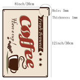 Vintage Metal Tin Sign, Wall Decor for Bars, Restaurants, Cafes Pubs, Fresh Brewed Coffee Pattern, 30x20cm