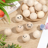 30Pcs Natural Wooden Round Ball, DIY Decorative Wood Crafting Balls, Unfinished Wood Sphere, No Hole/Undrilled, Undyed, Lead Free, Antique White, 39~40mm