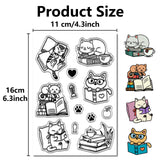 Custom PVC Plastic Clear Stamps, for DIY Scrapbooking, Photo Album Decorative, Cards Making, Stamp Sheets, Film Frame, Cat Shape, 160x110x3mm